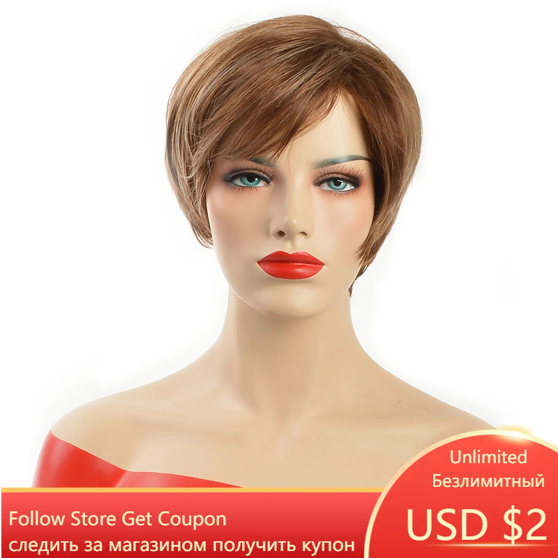 

Синтетические волосы GNIMEGIL, коричневый короткий парик с челкой для белых женщин, прямая прическа для ежедневного использования, милые мягки...