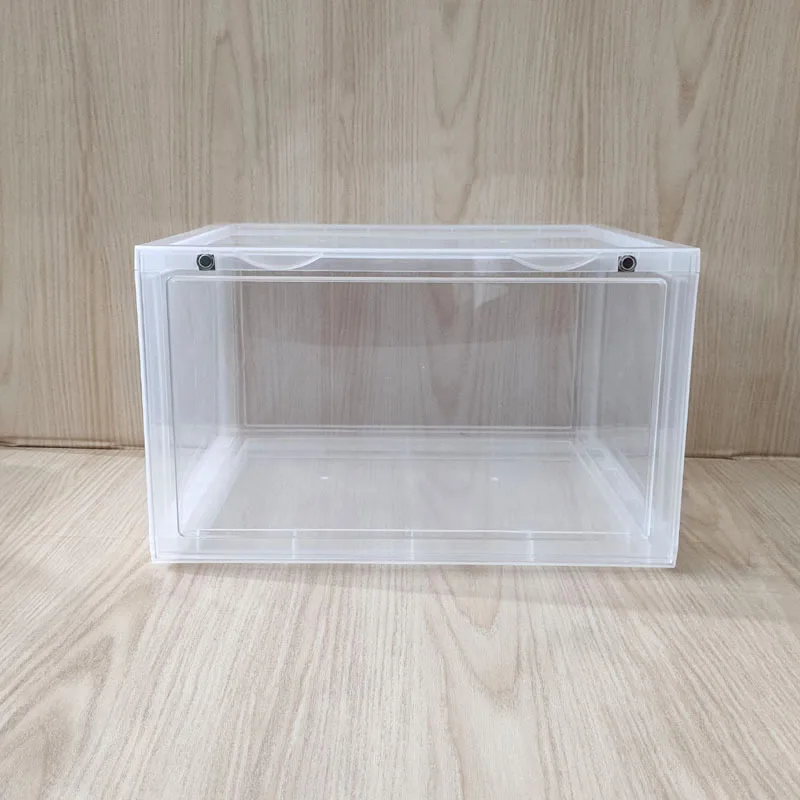 Transparent magnetic shoe box basketball shoe sneaker storage box plastic shoe box shoe cabinet