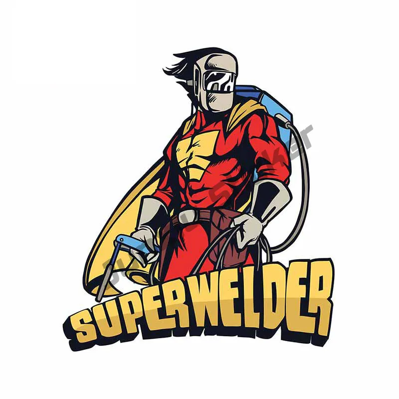 

Superhero Welding Welder Motorcycle Car Stickers Scratch-Proof Decal Laptop Windows Bumper Auto Decoration Accessories KK13*12cm