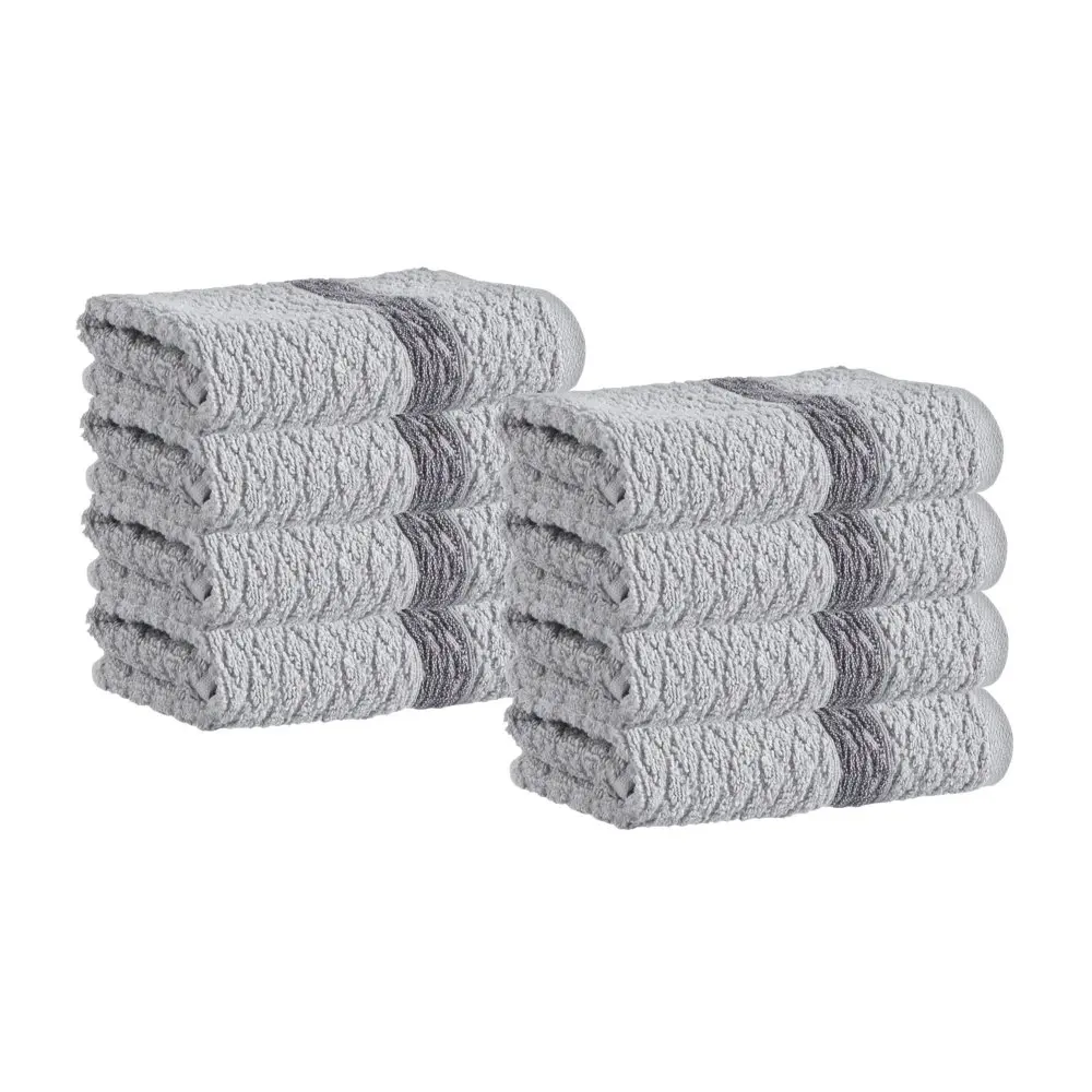 

Enchante Home - Anton Wash Towels - 8 Piece Wash Towels, long staple Turkish towel - Quick Dry, Soft, Absorbent