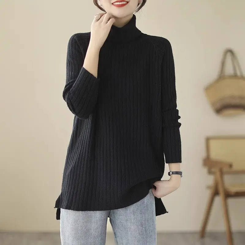 Свободная и удобная универсальная трикотажная одежда тонкий Топ с длинным