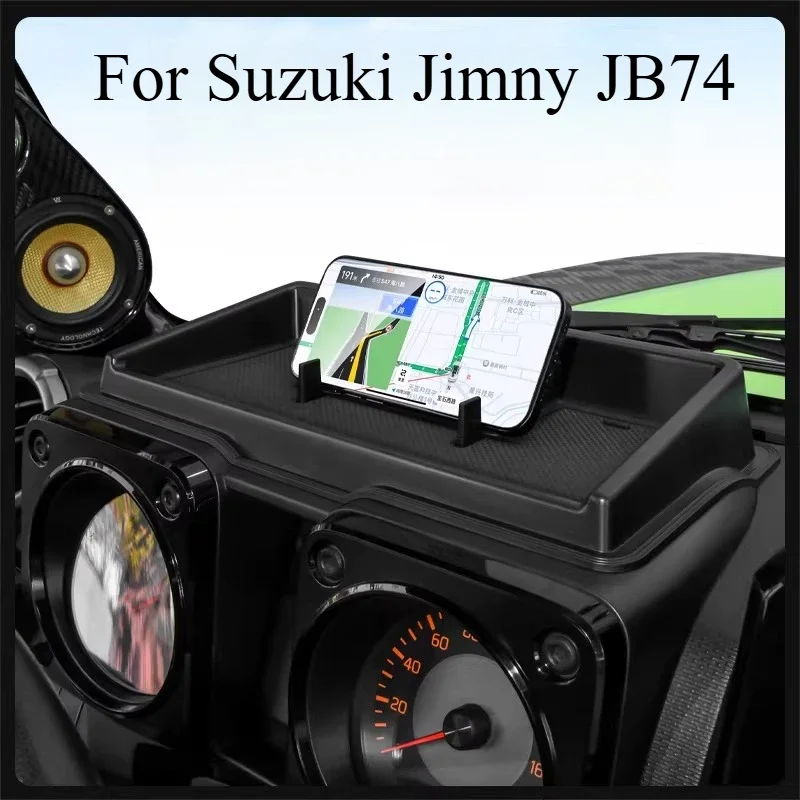 Фото Для Suzuki Jimny JB74: Модифицированный органайзер для приборной панели, навигационный бокс, автомобильные аксессуары №3