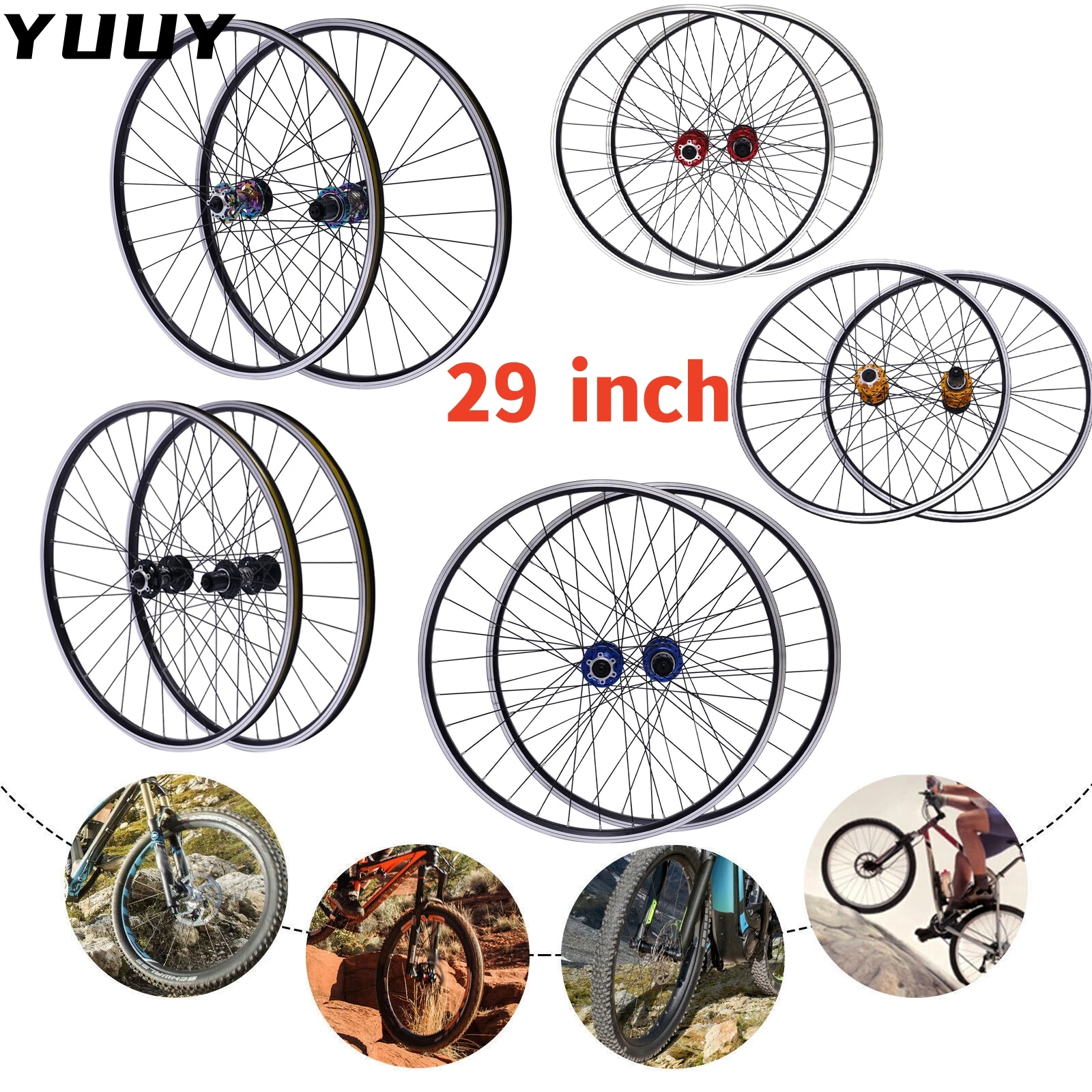 Mountain Bike Wheel Set 29 inch Aluminum Alloy Rim Disc Brake MTB Wheelset Front & Rear Wheels Set Disc Brake Wheel Set