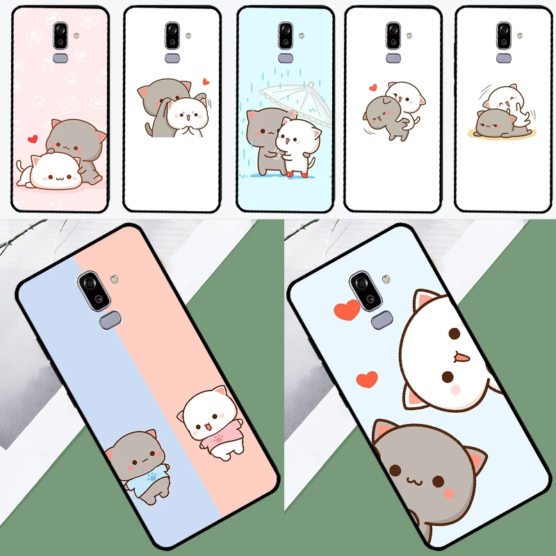 Cute Anime Cat Case For Samsung Galaxy A3 A5 J1 2016 J3 J5 J7 2017 A6 A7 A8 A9 2018 J8 J4 J6 Plus Cover