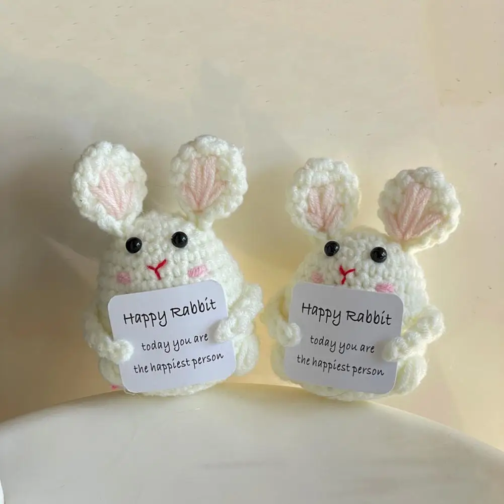 Положительная игрушка лягушка с вязанным крючком ручная работа вязанная кролик