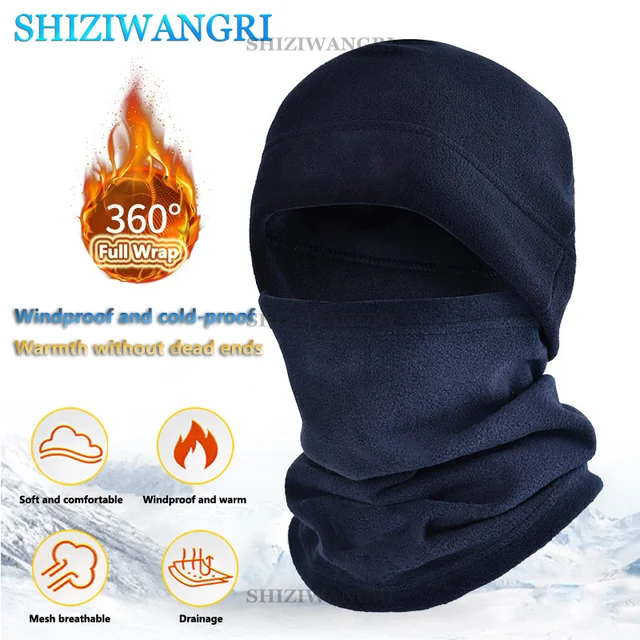 2021 New Fashion Warm Cap Winter Men Women Hats Waterproof Thermal Fleece Balaclava Hat Hooded Neck Warmer Hiking Scarves Hats 1