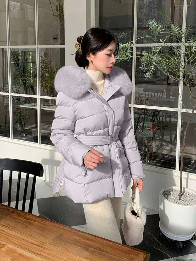 Новая зимняя одежда Женская свободная модная пуховая куртка средней длины парка
