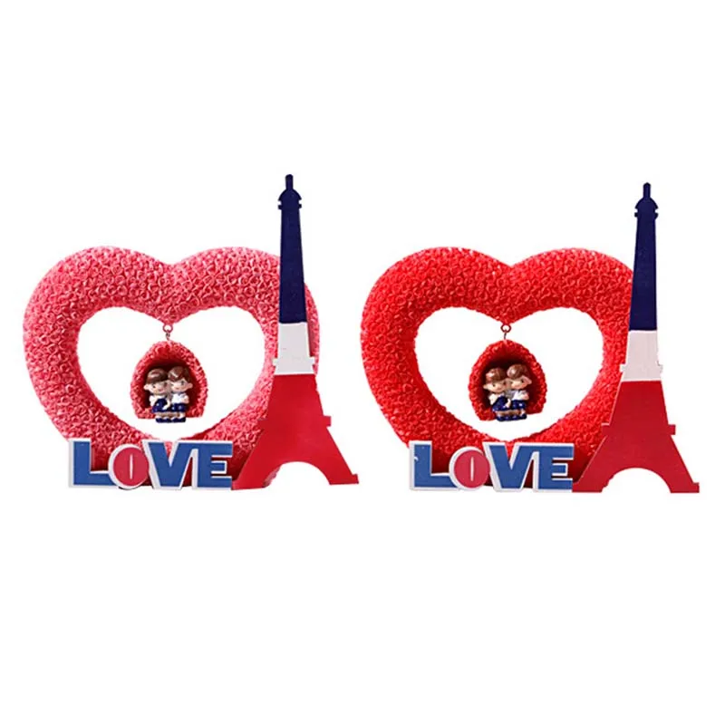 

European Wedding Decoration Creative Home Art Living Room Furnishing Resin Crafts Gift Love Lovely Couple Heart-Shaped Ornaments