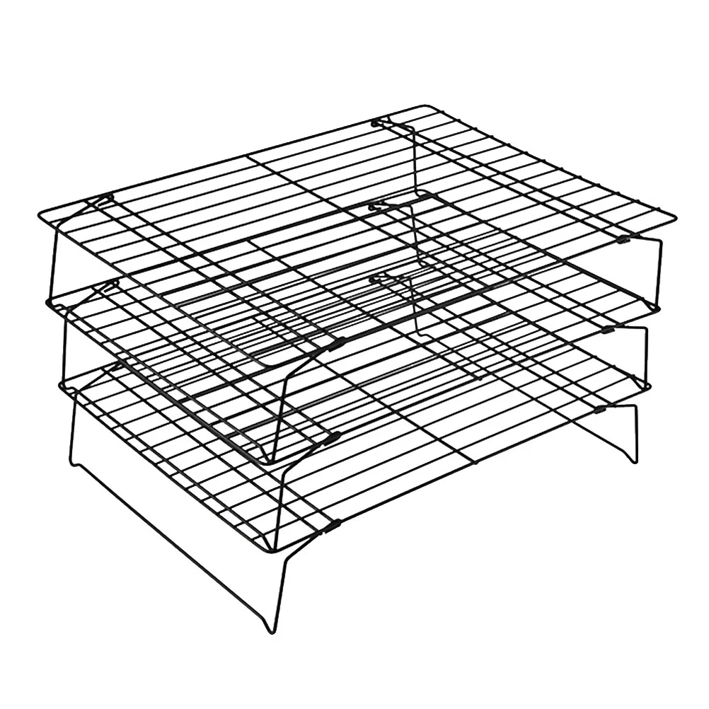 

1pc 3 Tier Rack Non-stick Heavyduty Stainless Steel Rack Cooling Rack for Restaurant Bakery Home