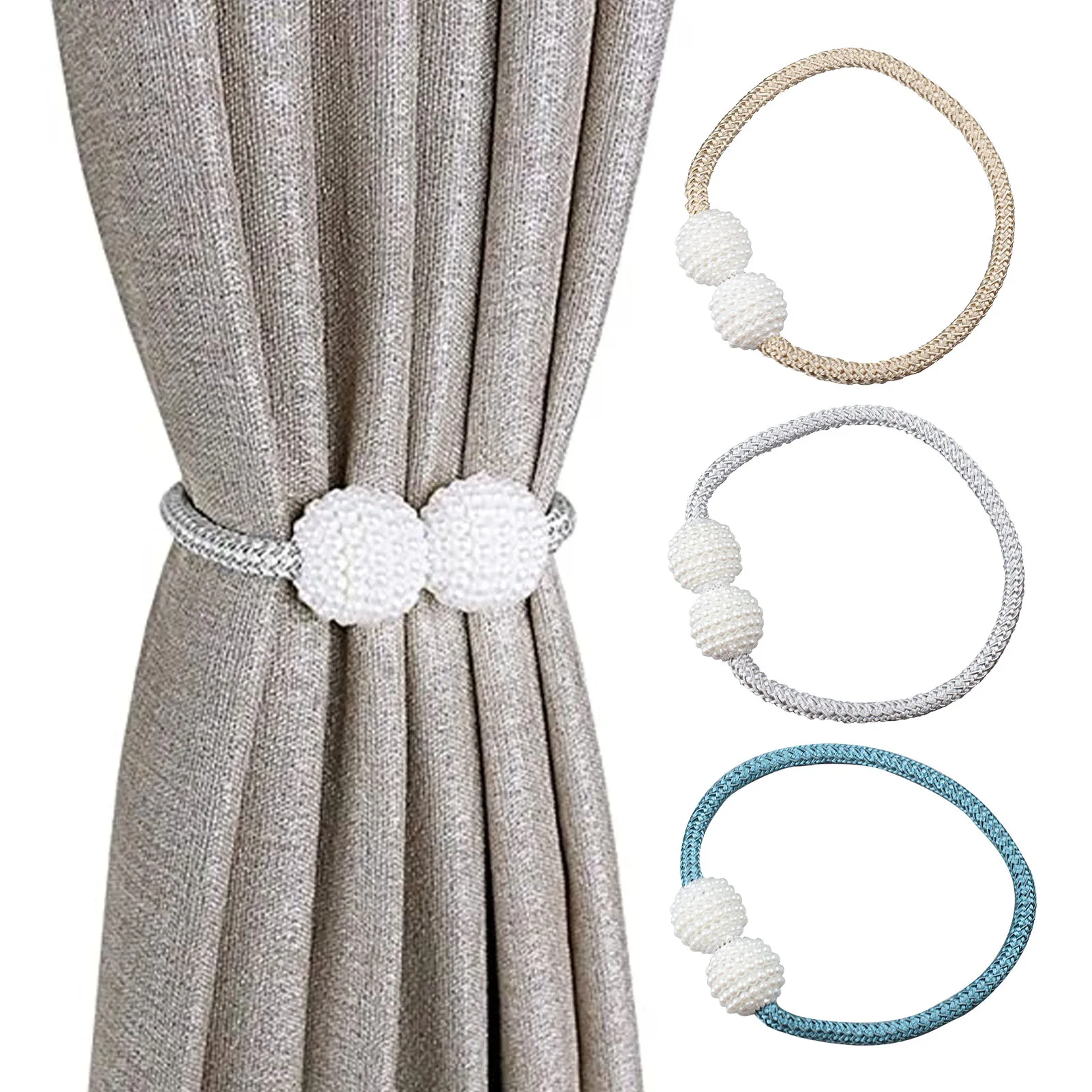 

Magnetic Curtain Tiebacks Drapery Tiebacks 2 Pack Decorative Curtain Holdback Curtain Clip Buckle For Blackout Sheer Draperies