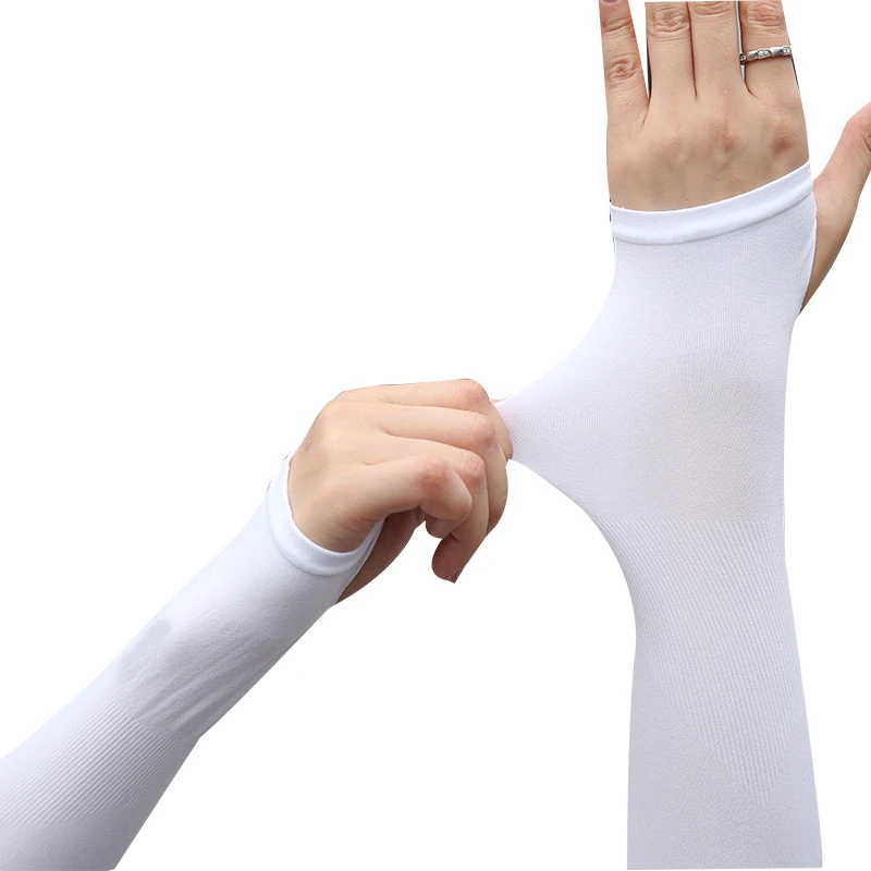 

Outdoor Women Nylon Cool Arm Sleeves 1 Pair Unisex Cooling Arm Sleeves Elbow Cover Cycling Run Fishing UV Sun Protection