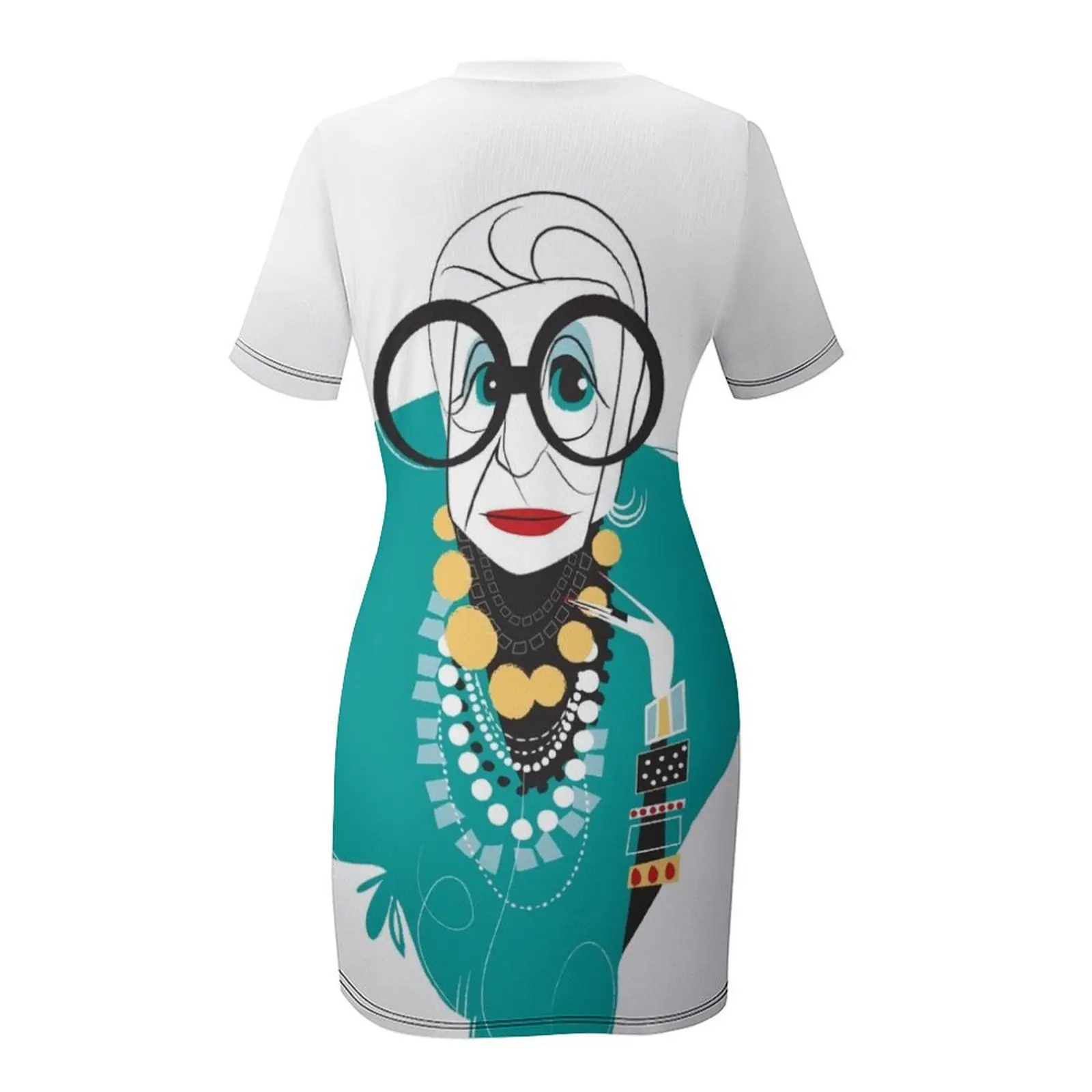 Iris Apfel Платье с короткими рукавами Женские платья летние женские длинные