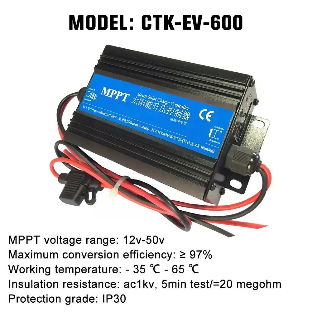 

Mppt 300w 600w 24v/36v/48v/60v/72v Solar Boost Charge Controller For Electric Vehicle Charging Voltage Regulator N4p4
