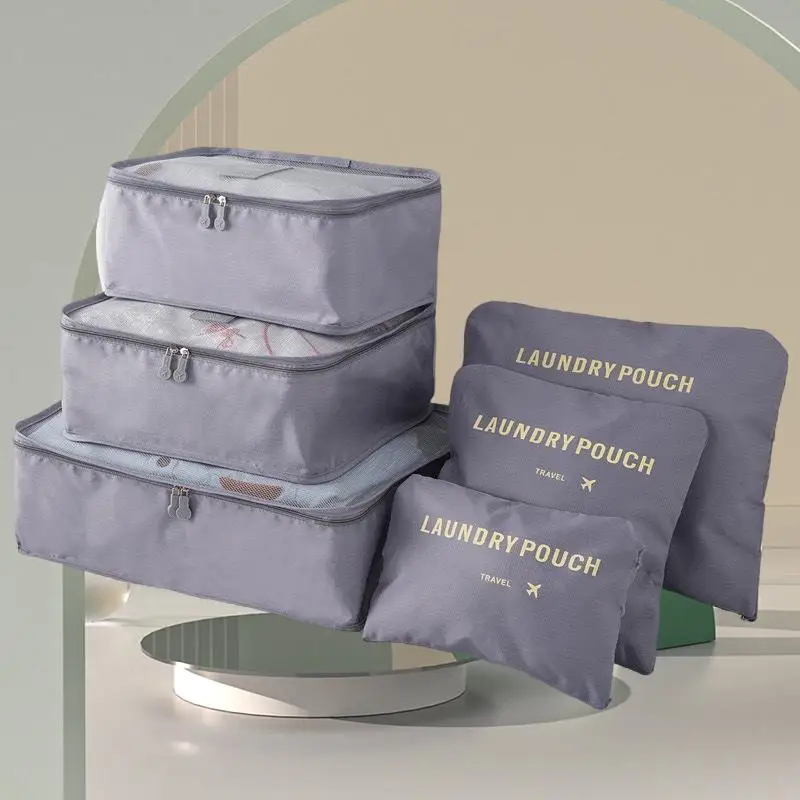 

Ultimate Travel Companion: Six Piece Set of Multifunctional Luggage Storage Bags for Effortless Organization