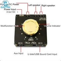 hifi bluetooth amplifier audio module tpa3116d2 100wx2 ble5 1 2 0 volume indicator dual channel stereo 100w100w bleauxu disk