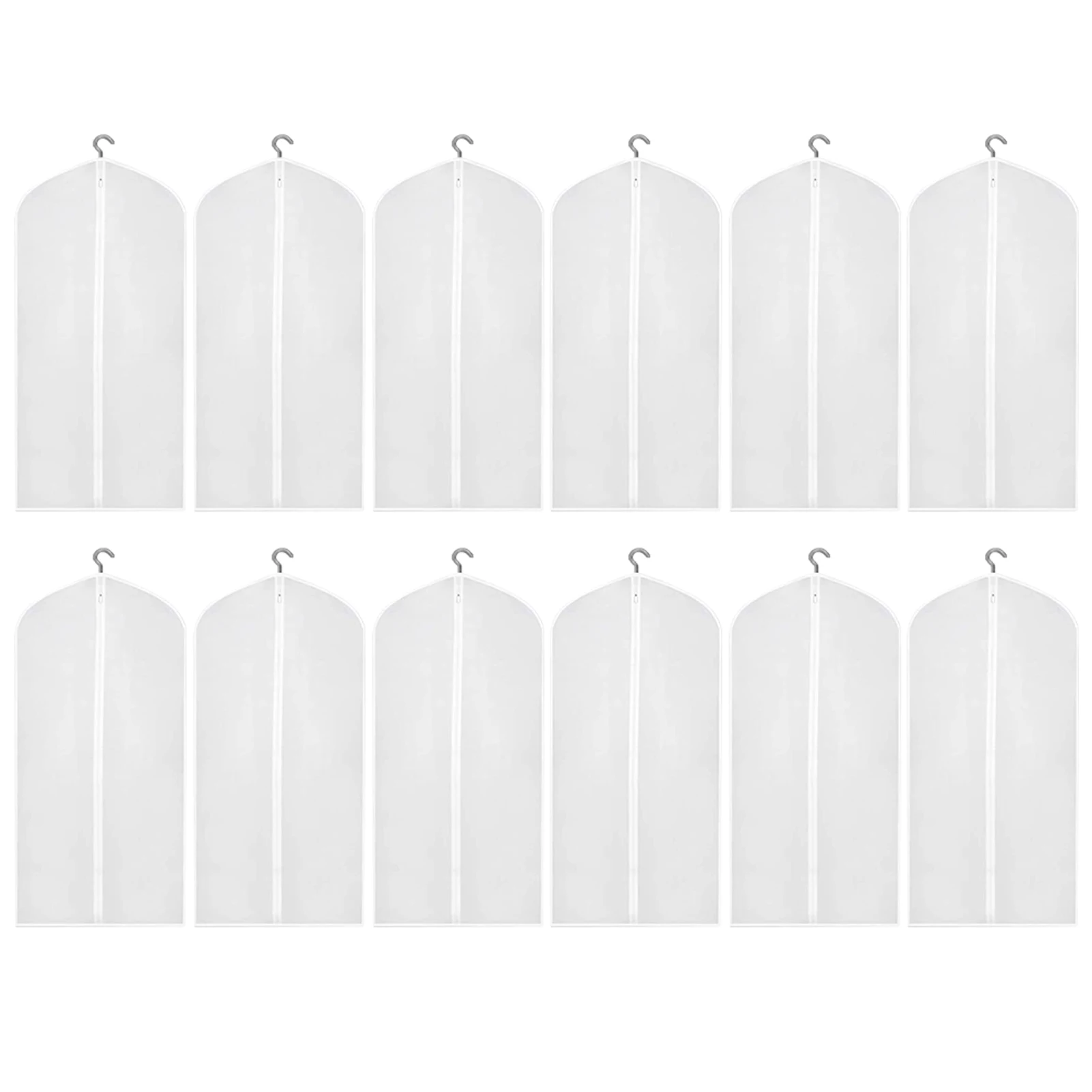 

12pcs Clothing Store Translucent PEVA Universal Garment Bag Home Waterproof Clothes Dust Cover Breathable Daily Hanging Reusable