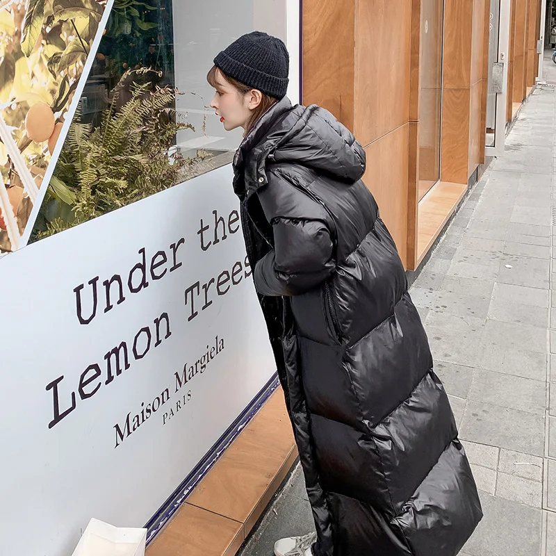 Женская зимняя утепленная куртка-пуховик теплая куртка со съемным капюшоном