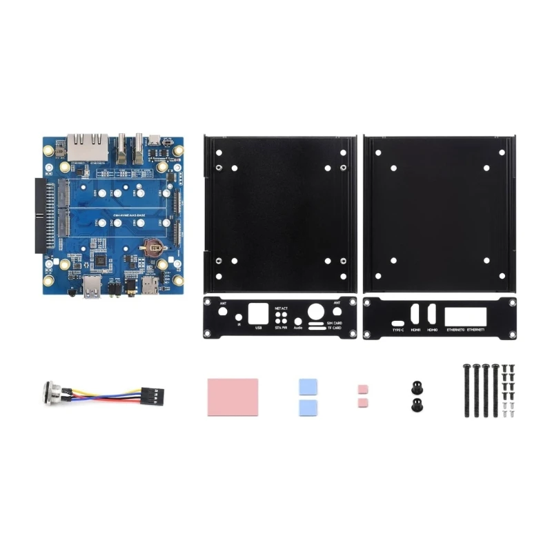 

NAS Multi-Functional Mini Computer Designed for Raspberry Module 4 (Not Included), Storage, 2xSSD Slots