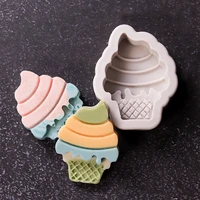 ice cream shape silicone mold chocolate fondant pastry cookies clay soap ice cube mould baking cake decorating tools