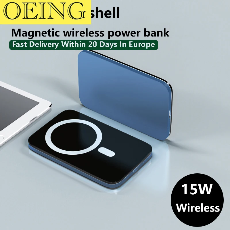 

New 10000mAh Macsafe Power Bank 15W Magnetic Wireless Fast Charger For iphone 12 13 14 14Pro Max External Auxiliary Battery Pack