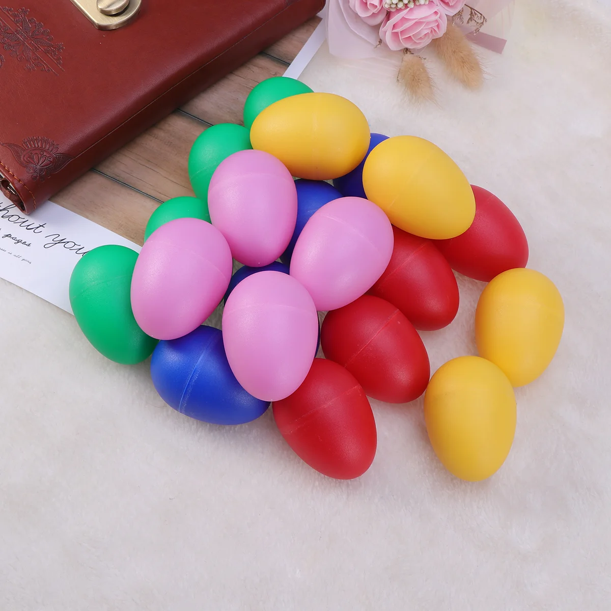 

20PCS Nontoxic Colorful Funny Egg Maracas Musical Instrument Kids Egg Shakers for Toddler Children