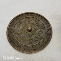 free ship 13cm china ancient bronze copper mirror the fengshui 12 chinese zodiacs decoration mirror home metal crafts