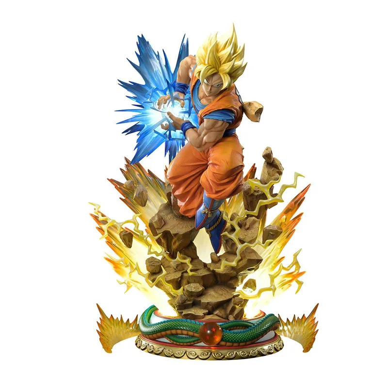 

25cm Son Goku Super Saiyan Figure Anime Dragon Ball Z Goku Statue Pvc Toys Action Model Collection Figurines Gifts For Children