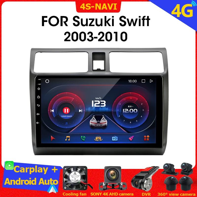 Carplay DSP 2din Android Автомагнитола мультимедиа видеоплеер GPS-навигация для Suzuki Swift 2003-2010