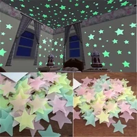 50pcs 3d stars glow in the dark wall stickers luminous fluorescent wall stickers for kids baby room bedroom ceiling home decor