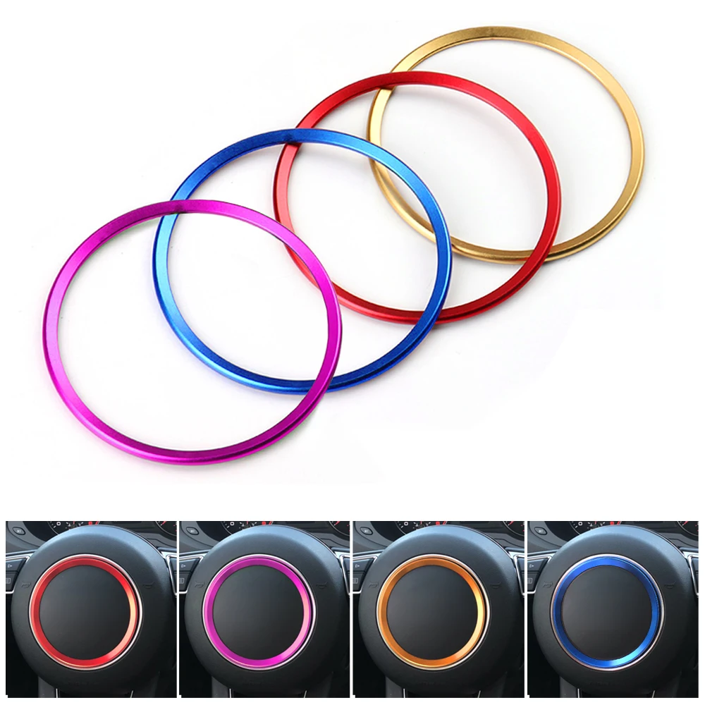 

For Audi A1 A3 A4 A5 A6 A7A8 Q3 Q5 Q7 SQ5 S1 S3 S4 S5 S6 S7 S8 RS3 RS5 RS6 Car Steering Wheel Panel Sticker Ring Trim Cover