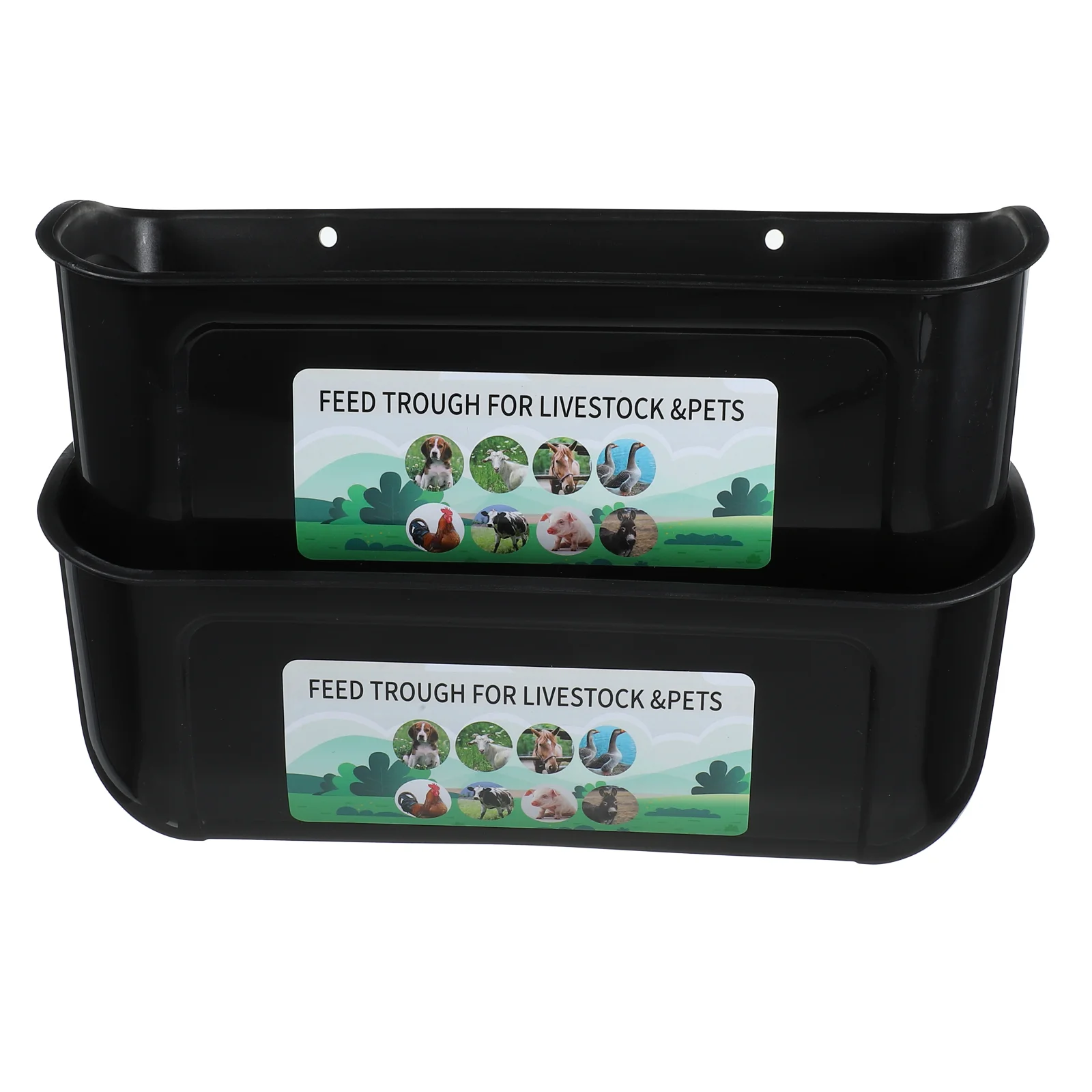 

2 Pcs Food Horse Feed Bucket Chicken Supplies Your Chickens Manger Poultry Feeder Trough Birds Feeding Groove
