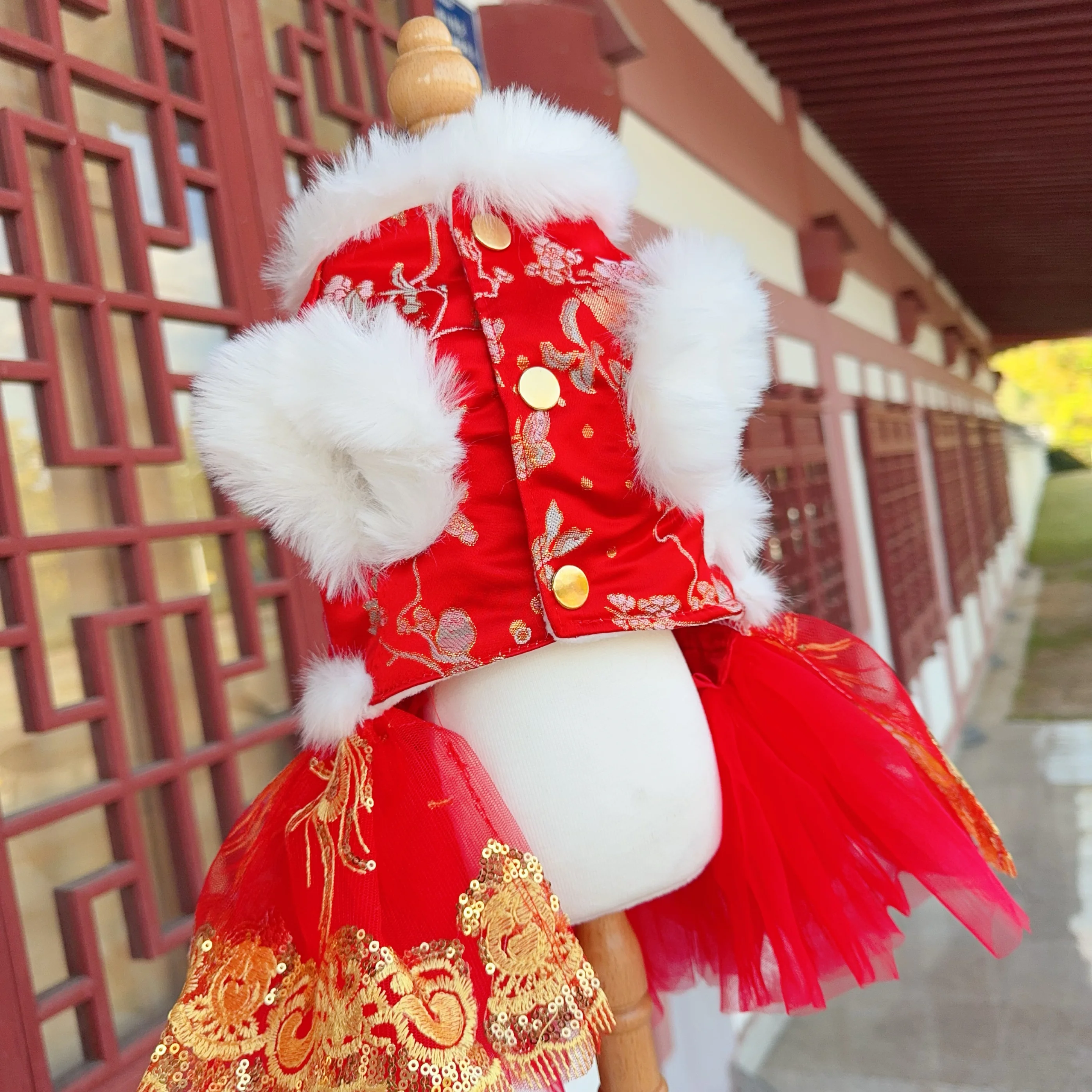 Зимняя новогодняя одежда для щенков роскошная модная толстая плюшевая с принтом