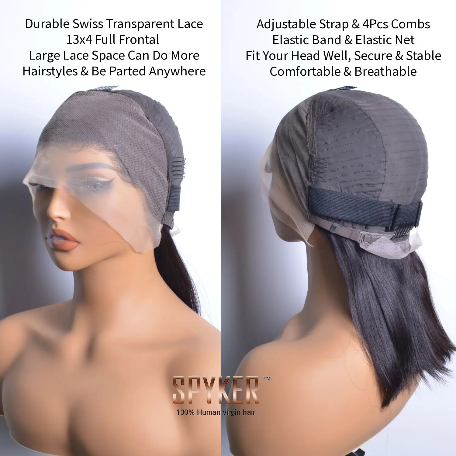 Парики 350 # окрашенные Имбирно-оранжевые плотность 200% прямые парики с двойным