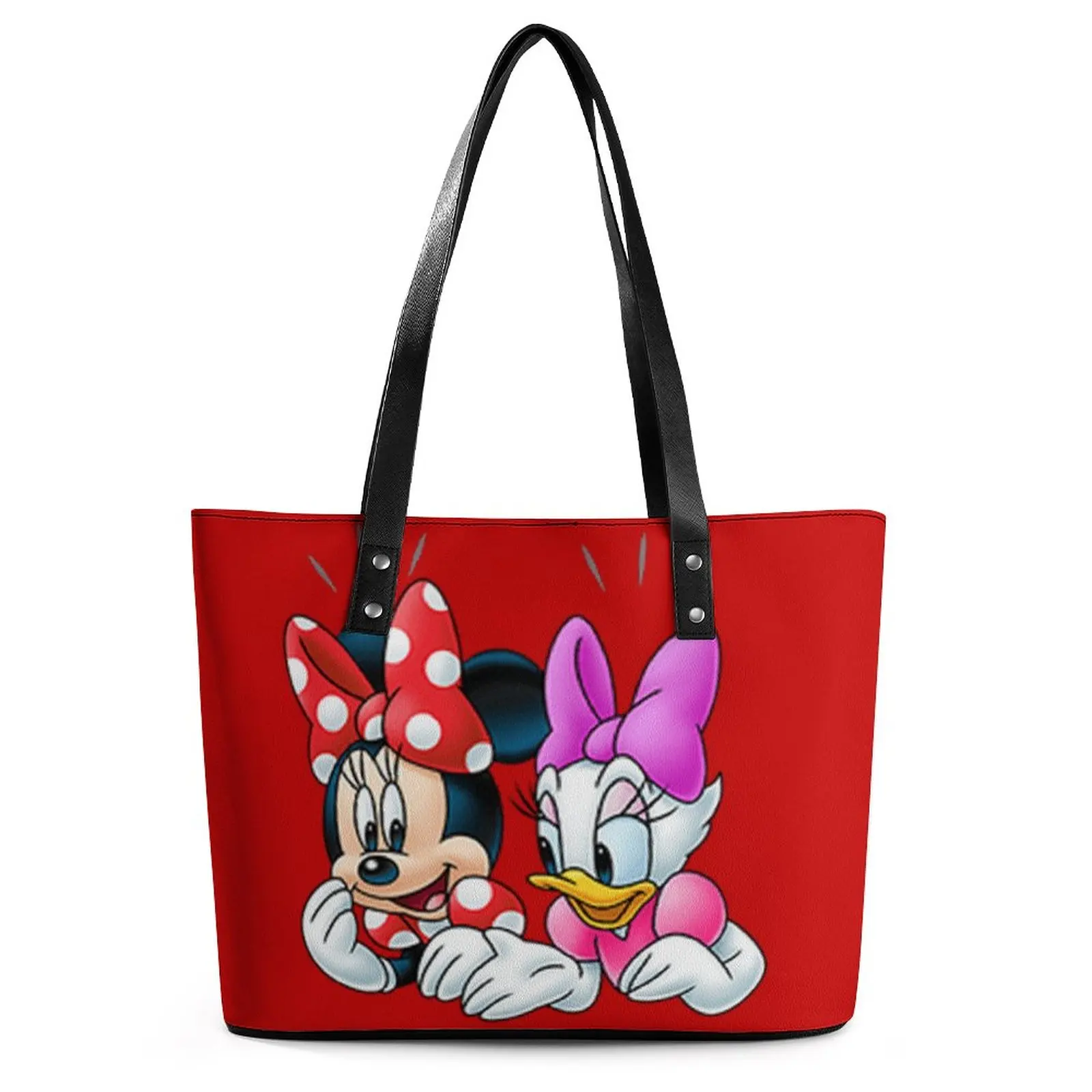 

Cute Shoulder Bag Custom Disney Print Classic Character Head Multi-Layer Bag Large Capacity Handbag 2023