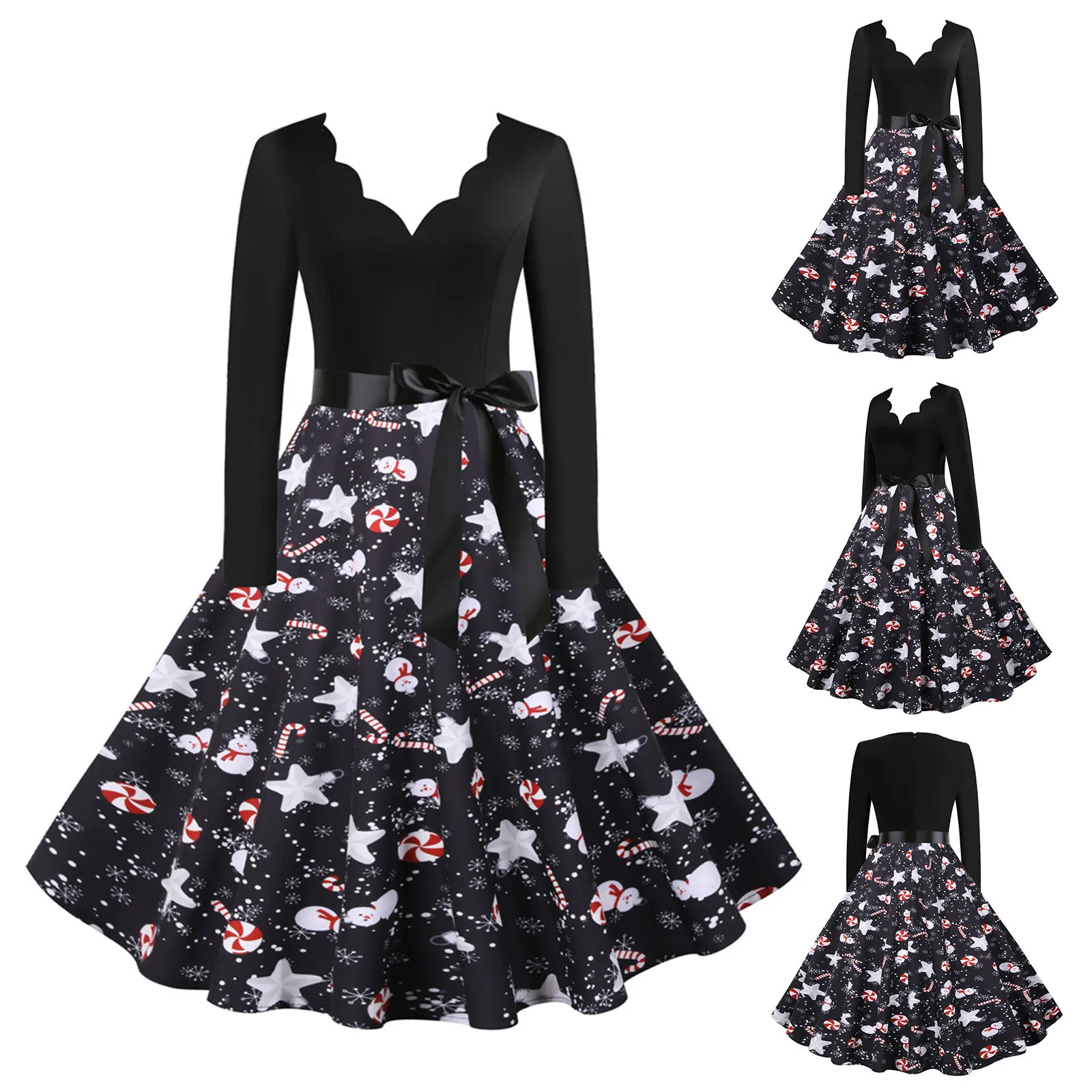 Длинное рождественское платье 1920-х вечерние, вечернее женское платье с рукавом для выпускного вечера, женское винтажное платье по дому, жен...