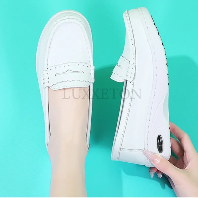 Кроссовки из натуральной кожи с воздушной подушкой для медсестер Женская