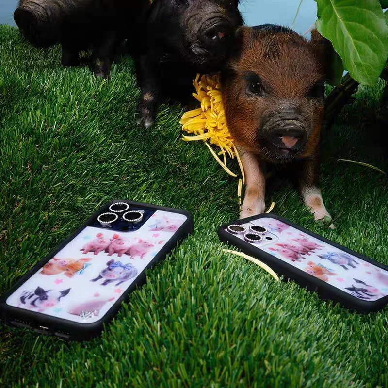 Фото Чехол для телефона Wildflower 3D Little Piggy Dots Star для iPhone 17, 16, 15, 14, 13, 12, Pro Max Plus WF, милый чехол с рисунком аниме Piggies №4