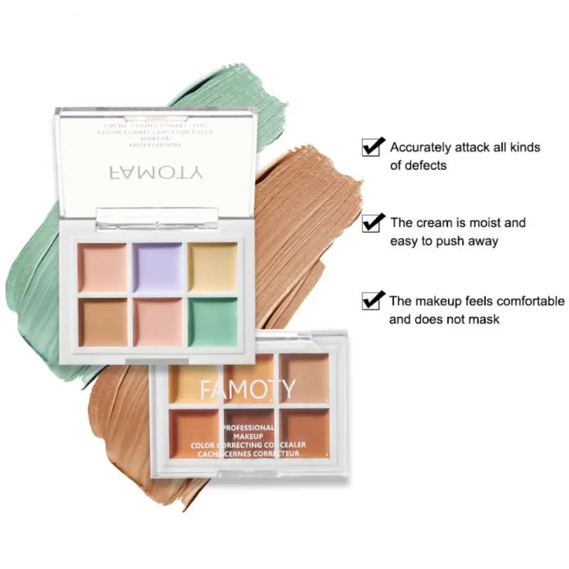 

Smooth Concealer Palette Concealer Acne Spots Dark Circles Tear Trough Lasting Waterproof Highlighter Makeup Korean Cosmetics