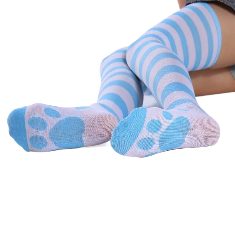 Женские чулки до колена в стиле аниме с милыми животными длинные хлопковые