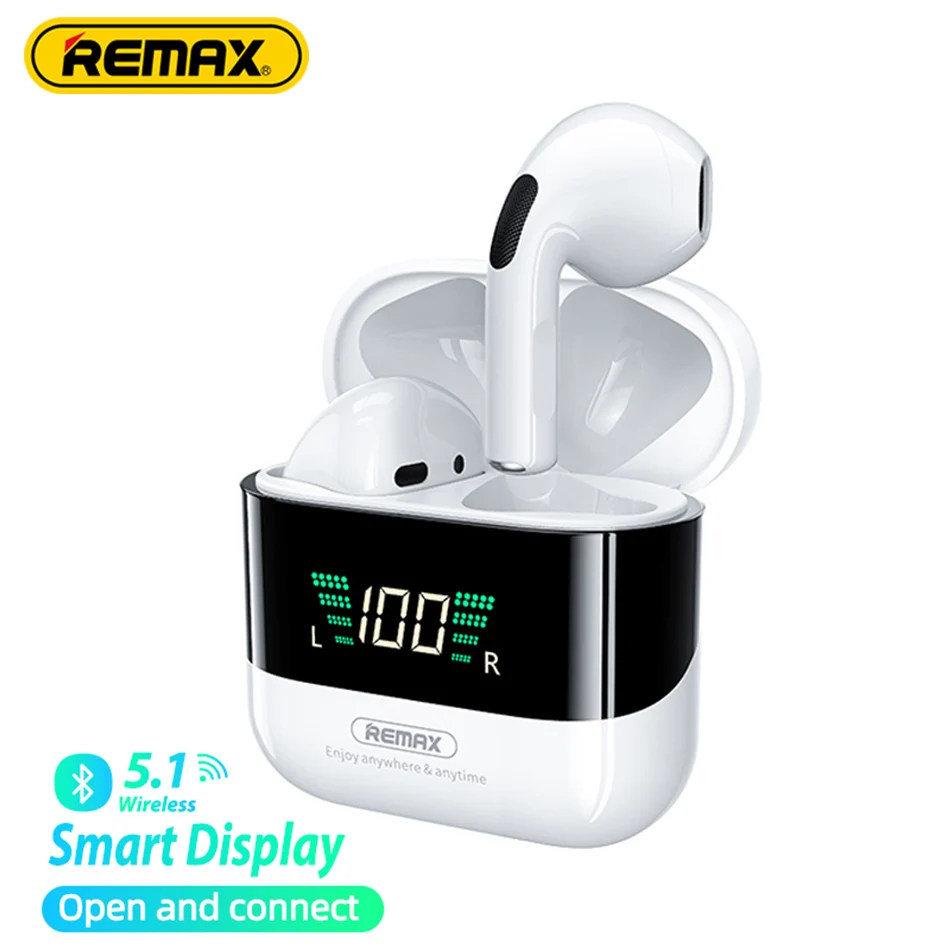 Bluetooth-наушники Remax TWS-10 Plus, металлические, Hi-Fi, с цифровым дисплеем