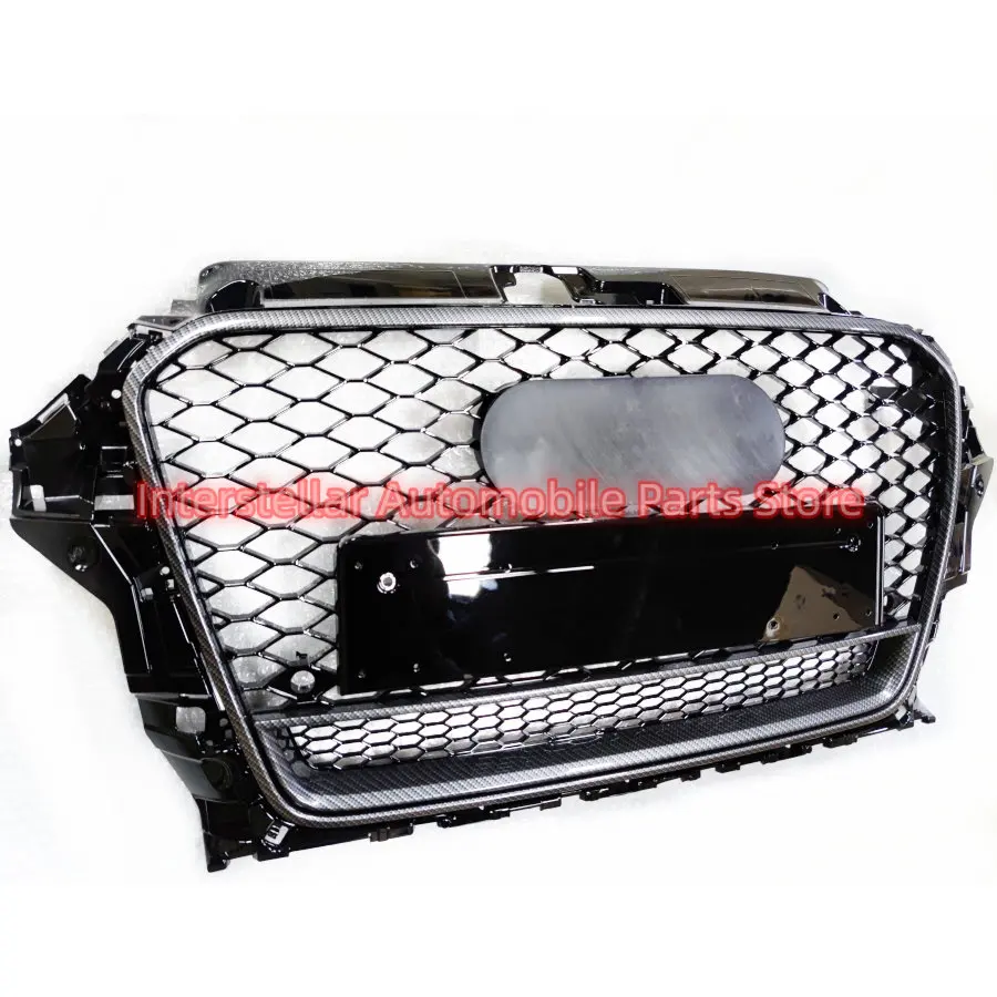 

Honeycomb Grill Mesh Black And Silver for Audi A3/S3 8V 2014 2015 2016 RS3 Quattro Style Hex Mesh Front Bumper Hood Grille