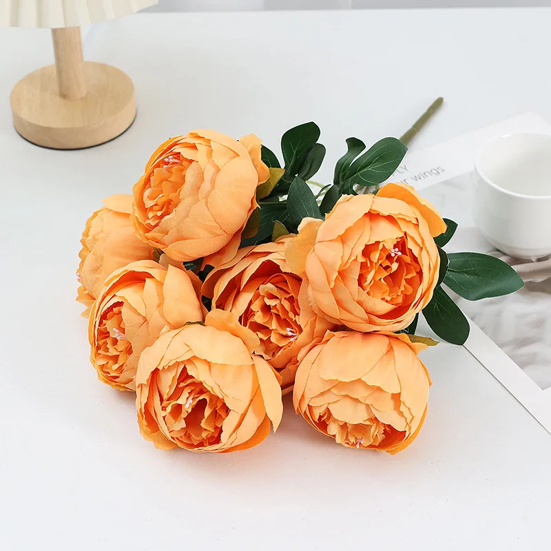 Искусственные пионы 43 см с 7 головками садовый цветочный материал для украшения