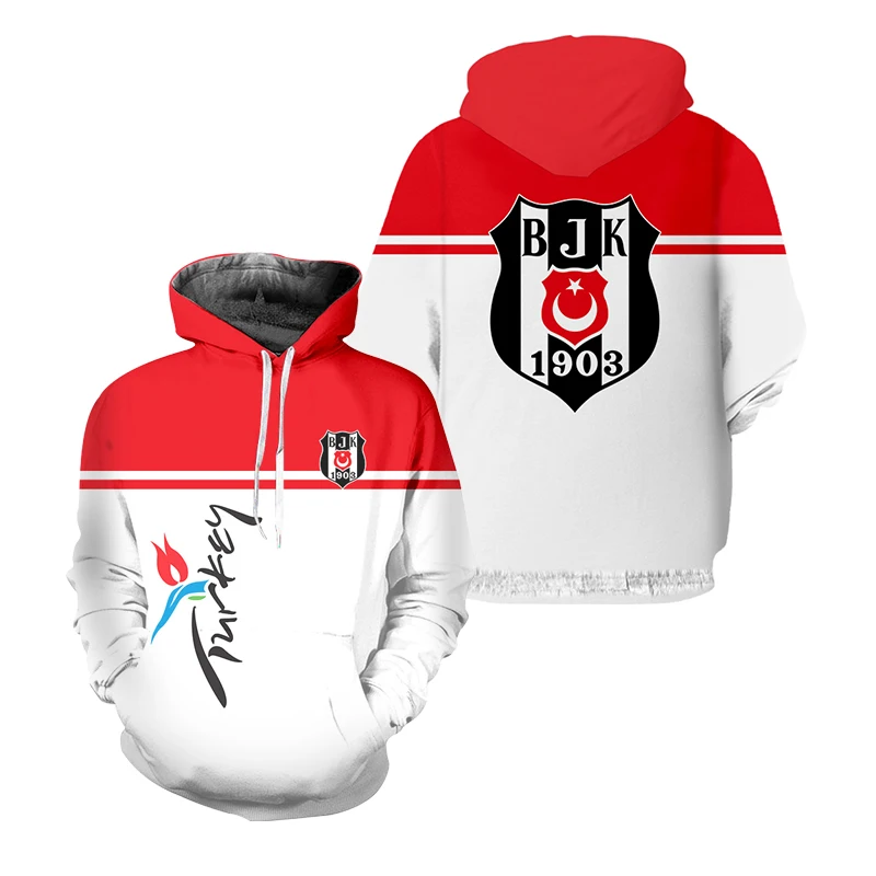 

Besiktas Jersey 3D Harajuku Turkey Football Hoodie Sweatshirt Y2k Printing Istanbul Oversized Fashion Casual Women's Pullover