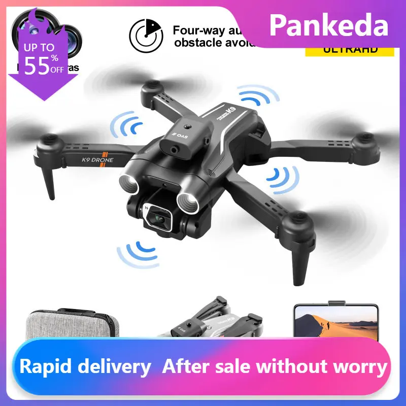 

K9Pro RC Drone 4K Professinal with 1080P Wide Angle Optical Flow Localization Four-way Obstacle Avoidance Quadcopter GPS Drone