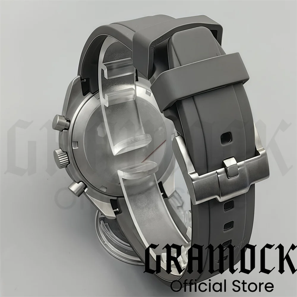 Фото Gramock новый 40 мм VK63 титановый корпус для часов синий зеленый черный серебряный вставка с покрытием стеклом для кварцевого хронографа VK63 №3