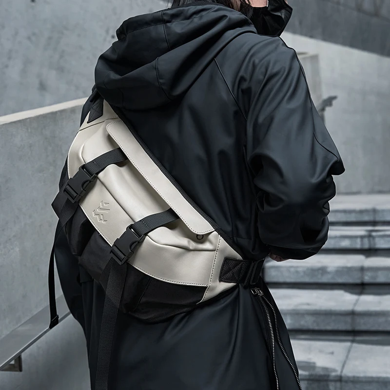 

JIERAN мужская сумка через плечо на молнии для IPad Водонепроницаемая модная многослойная нагрудная сумка для ежедневного использования для поездок на велосипеде Премиум слинг сумки