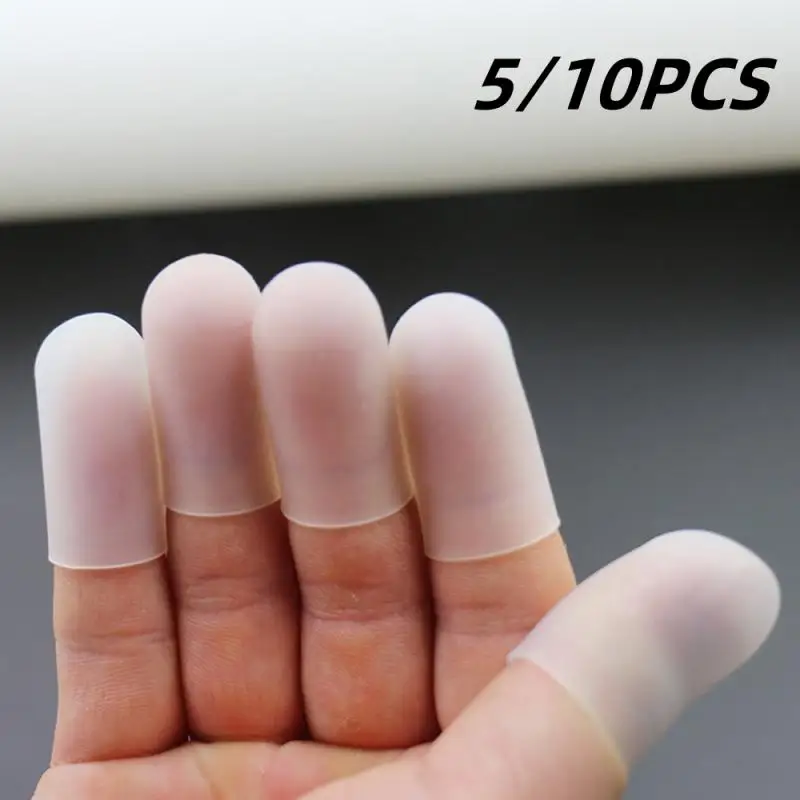 

5/10PC Portable Silicone Finger Protector Cap High Temperature Resistant Anti-slip Finger Cover Hamburger Pizza Food Catch Glove