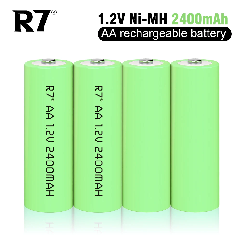 

R7 AA 1.2V 2400mAh Rechargeable NI-MH Battery AA Rechargeable Batteries for Toy Clock, aa battery Green cell