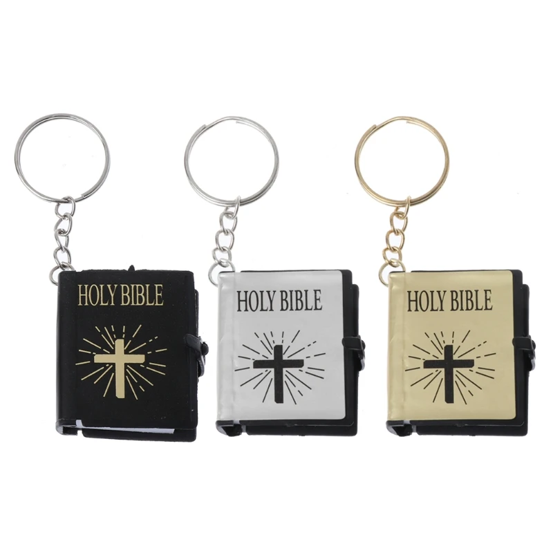 

Jesus for Cross Jewelry Mini English Bible Keychain Gift for Birthday Anniversar