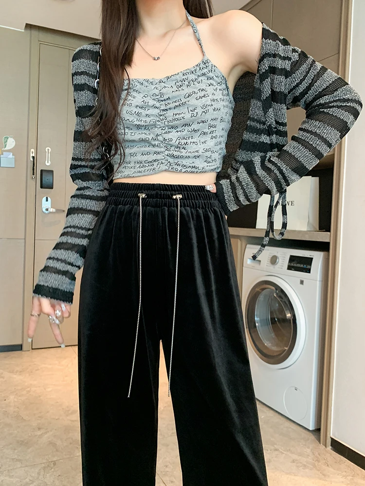 Женские повседневные Бархатные брюки ITOOLIN с эластичной высокой талией свободные